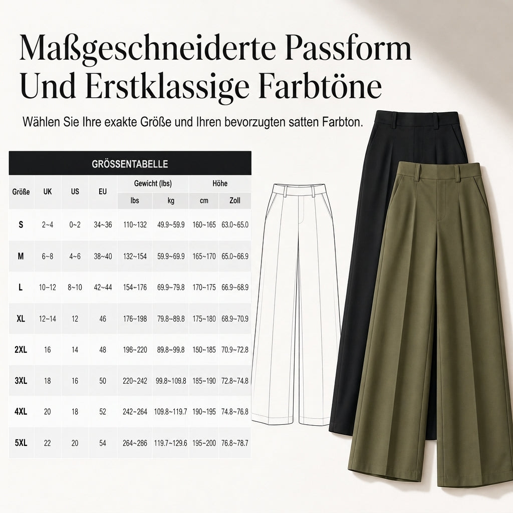 🔥Beliebtes Produkt ！✨Legere hochtaillierte weitbeinige Damen-Hosen mit figurfreundlichem Fall und fließender Qualität