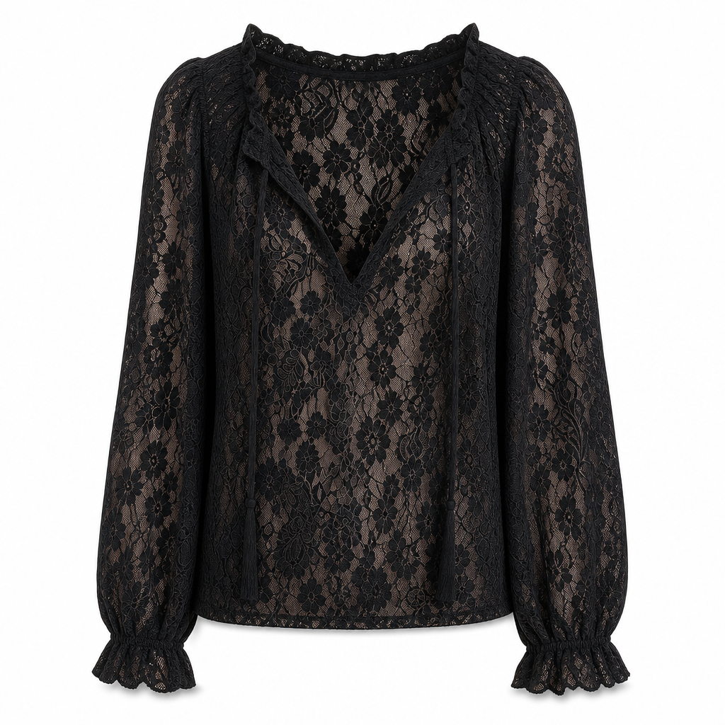 📢📢50% Rabatt!!! 🎉✨ Elegante, locker sitzende Langarm-Spitzenpullover-Bluse für Damen
