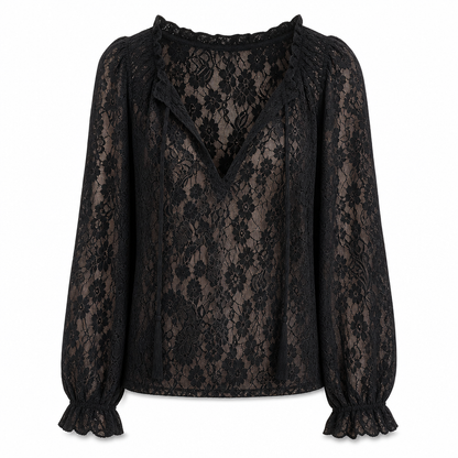 📢📢50% Rabatt!!! 🎉✨ Elegante, locker sitzende Langarm-Spitzenpullover-Bluse für Damen