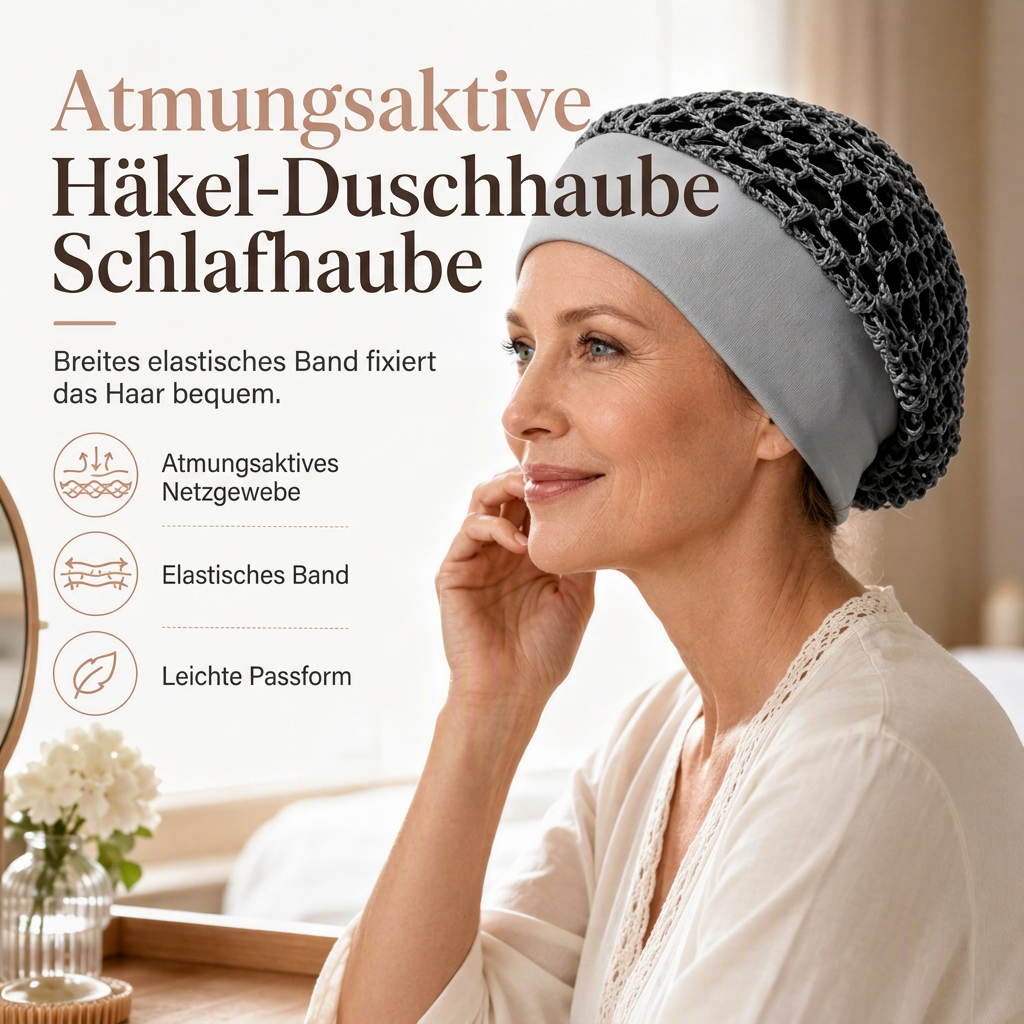 🔥Beliebtes Produkt ！✨Elastisches, atmungsaktives Haarnetz mit breitem Mesh-Band, hohle Haarabdeckung