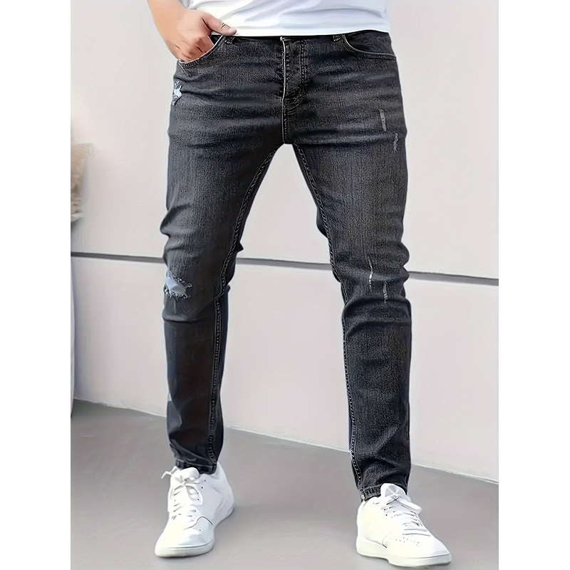 Zerrissene Stretch-Skinny-Jeans für Herren