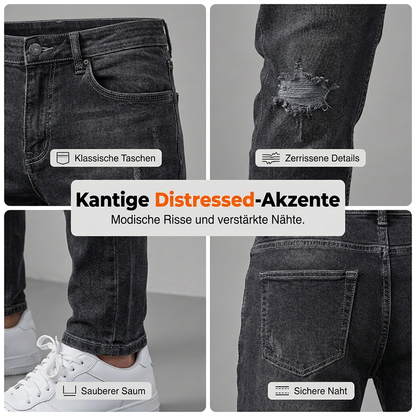 Zerrissene Stretch-Skinny-Jeans für Herren