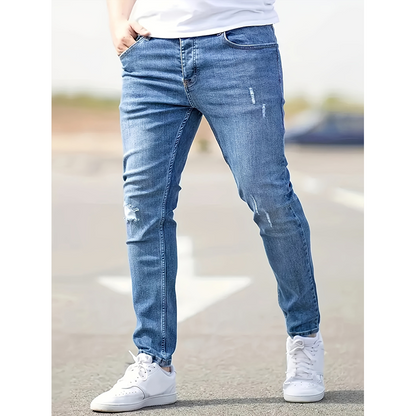 Zerrissene Stretch-Skinny-Jeans für Herren