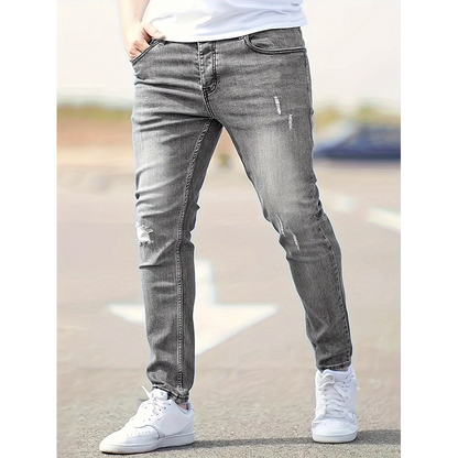 Zerrissene Stretch-Skinny-Jeans für Herren