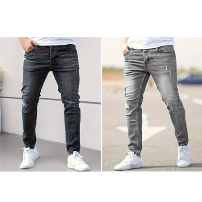 Zerrissene Stretch-Skinny-Jeans für Herren