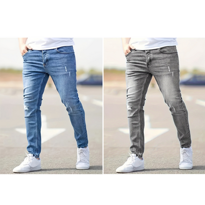 Zerrissene Stretch-Skinny-Jeans für Herren