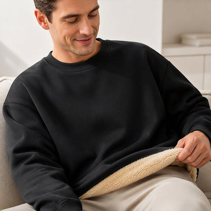 📢🎉50%Rabatt!!!🛍️✨Herren-Sweatshirt mit Fleecefutter und Rundhalsausschnitt