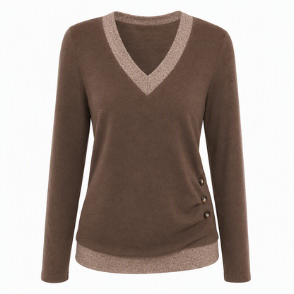 📢🎉50%Rabatt!!!🛍️✨Langärmliges Strickoberteil mit V-Ausschnitt für Damen