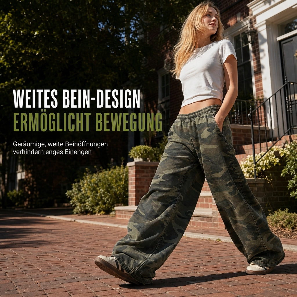 📢🎉50%Rabatt!!!🛍️✨Weite Vintage-Sweathose für Damen, gewaschenes Material