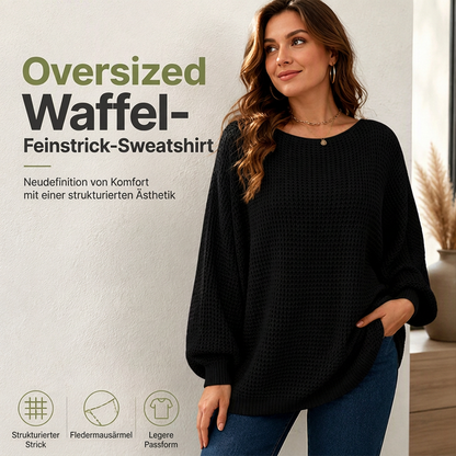 Locker gestrickter Damenpullover mit Fledermausärmeln