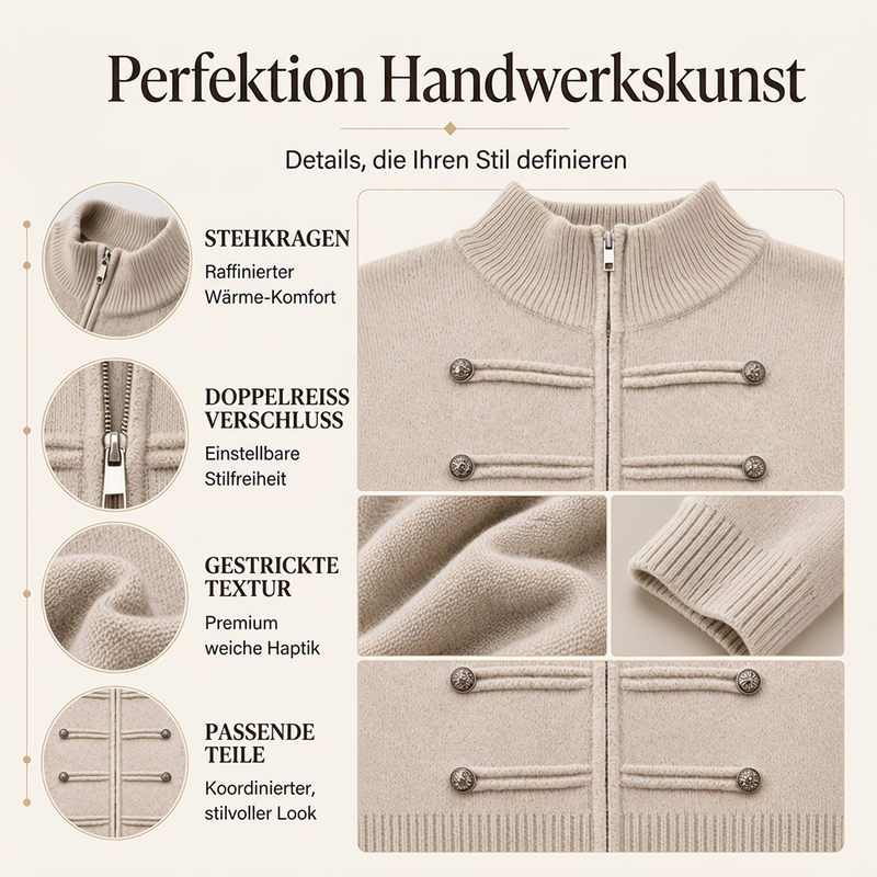 📢📢50%Rabatt!!!🎉✨Lässige Damen-Strickjacke mit doppeltem Reißverschluss