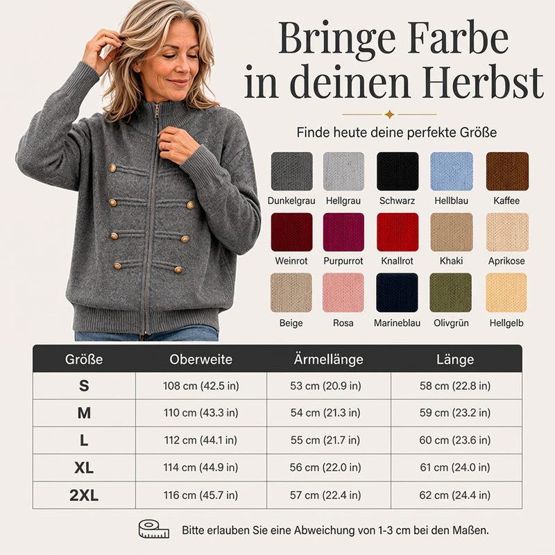 📢📢50%Rabatt!!!🎉✨Lässige Damen-Strickjacke mit doppeltem Reißverschluss