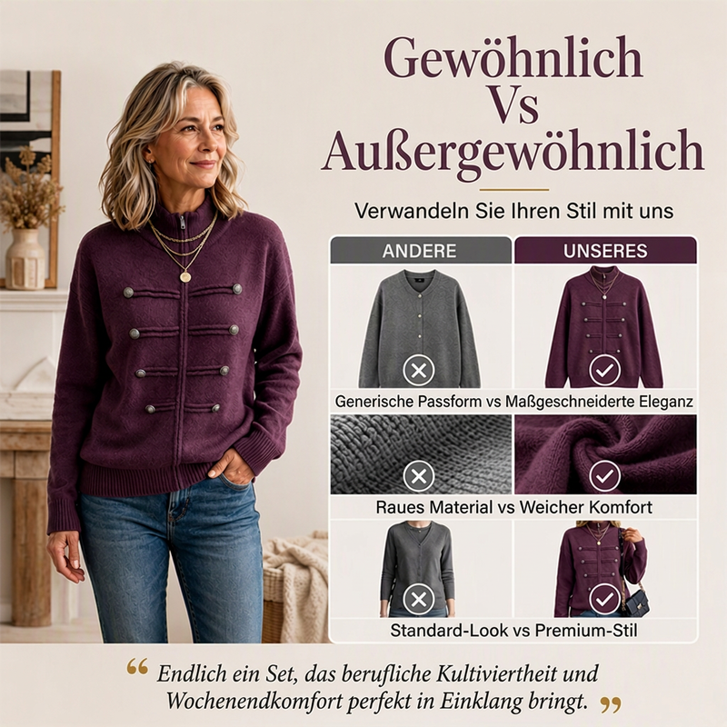 📢📢50%Rabatt!!!🎉✨Lässige Damen-Strickjacke mit doppeltem Reißverschluss