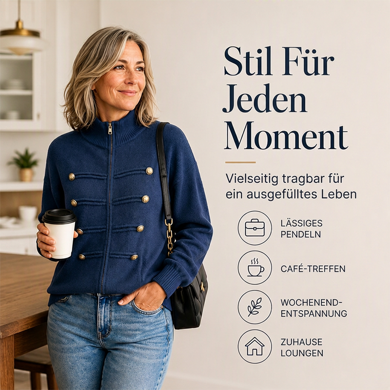 📢📢50%Rabatt!!!🎉✨Lässige Damen-Strickjacke mit doppeltem Reißverschluss