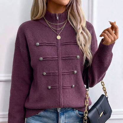 📢📢50%Rabatt!!!🎉✨Lässige Damen-Strickjacke mit doppeltem Reißverschluss