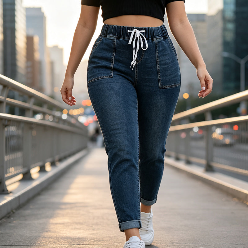 📢🎉50%Rabatt!!!🛍️✨Jeanshosen für Damen mit elastischem Bund und Taschen