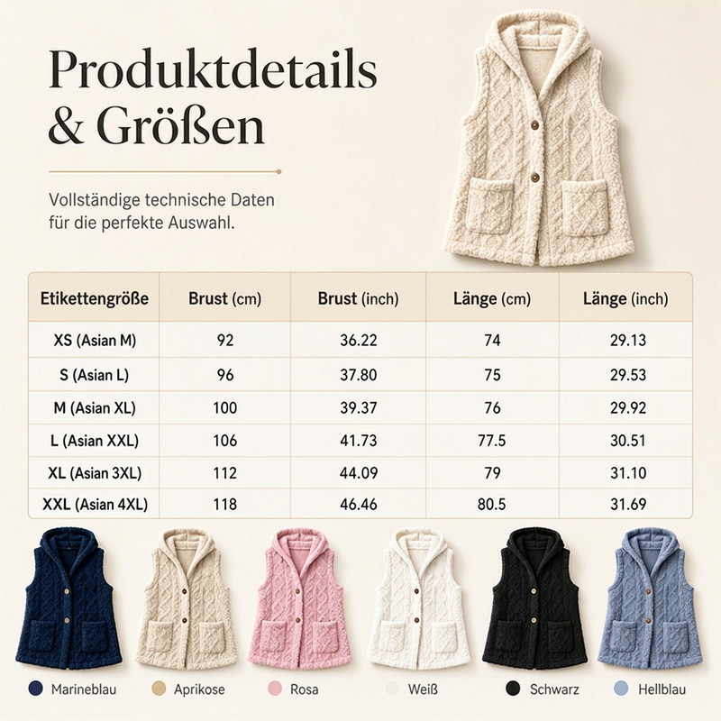 📢🎉50%Rabatt!!!🛍️✨Gemütliche, warme Kapuzenweste für Damen