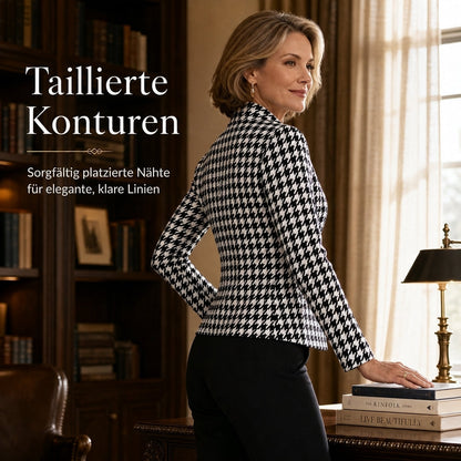 📢🎉50%Rabatt!!!🛍️✨Hahnentritt-Design mit offenem Vorderteil, geteiltem Stehkragen und schmaler Passform