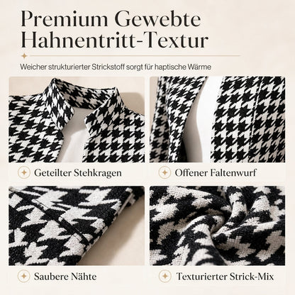 📢🎉50%Rabatt!!!🛍️✨Hahnentritt-Design mit offenem Vorderteil, geteiltem Stehkragen und schmaler Passform