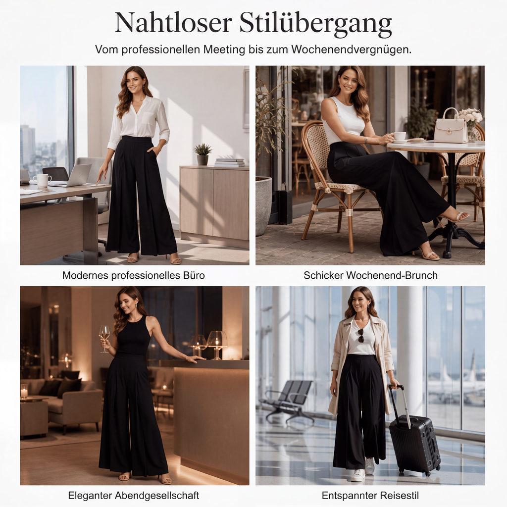 📢🎉50%Rabatt!!!🛍️✨Fließende hochtaillierte Weite Hose für Damen