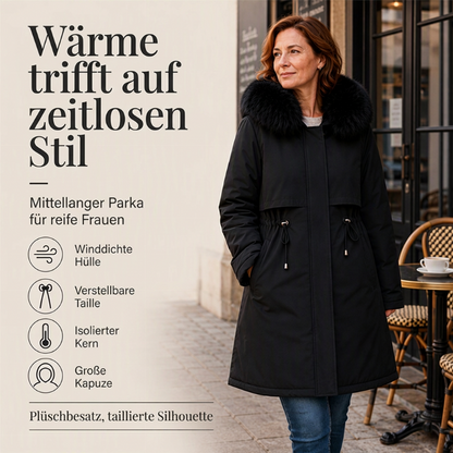 Warme Damen-Winterjacke in mittellanger Länge