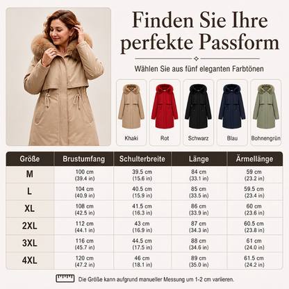 Warme Damen-Winterjacke in mittellanger Länge