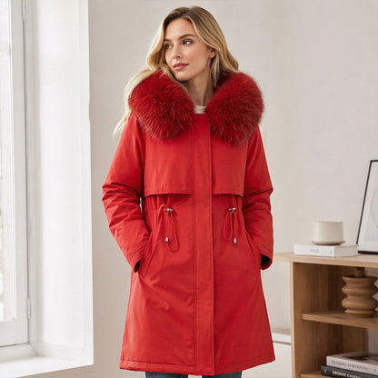 Warme Damen-Winterjacke in mittellanger Länge