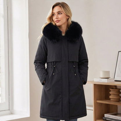 Warme Damen-Winterjacke in mittellanger Länge