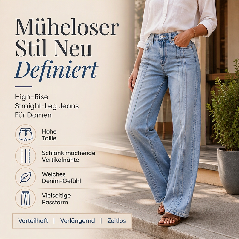 ⏰ Countdown läuft – 50% nur noch 3 Tage! Weite Jeans für Damen mit vorderen Nähten