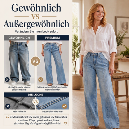 ⏰ Countdown läuft – 50% nur noch 3 Tage! Weite Jeans für Damen mit vorderen Nähten