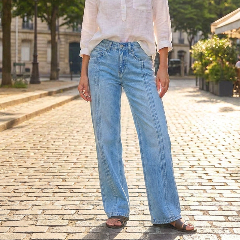 ⏰ Countdown läuft – 50% nur noch 3 Tage! Weite Jeans für Damen mit vorderen Nähten