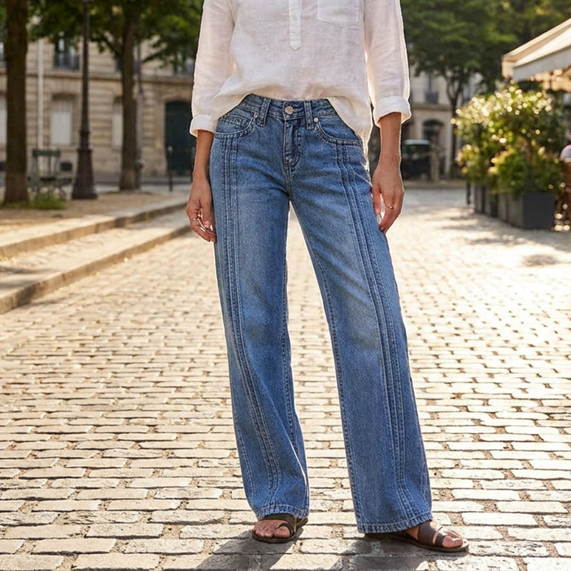 ⏰ Countdown läuft – 50% nur noch 3 Tage! Weite Jeans für Damen mit vorderen Nähten
