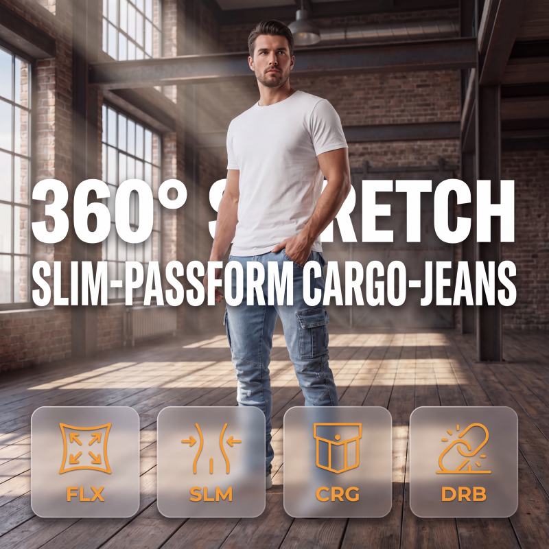⚡ Blitzdeal: 50% Rabatt 👖 Slim-Fit Jeans-Cargohosen