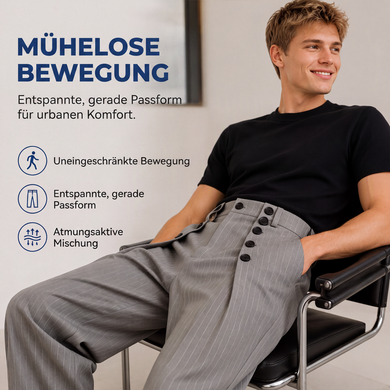 ❤️ Beliebt bei über 10.000 Kunden 👖 Schicke hochtaillierte zweireihige Drapierhosen für Herren