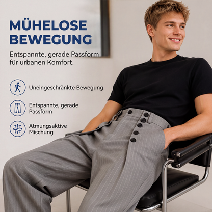 ❤️ Beliebt bei über 10.000 Kunden 👖 Schicke hochtaillierte zweireihige Drapierhosen für Herren