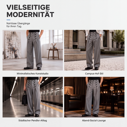 ❤️ Beliebt bei über 10.000 Kunden 👖 Schicke hochtaillierte zweireihige Drapierhosen für Herren