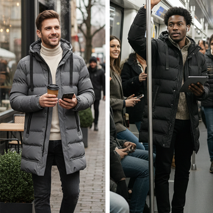 📢🎉50%Rabatt!!!🛍️✨Mittellange Kapuzen-Steppjacke für Herren