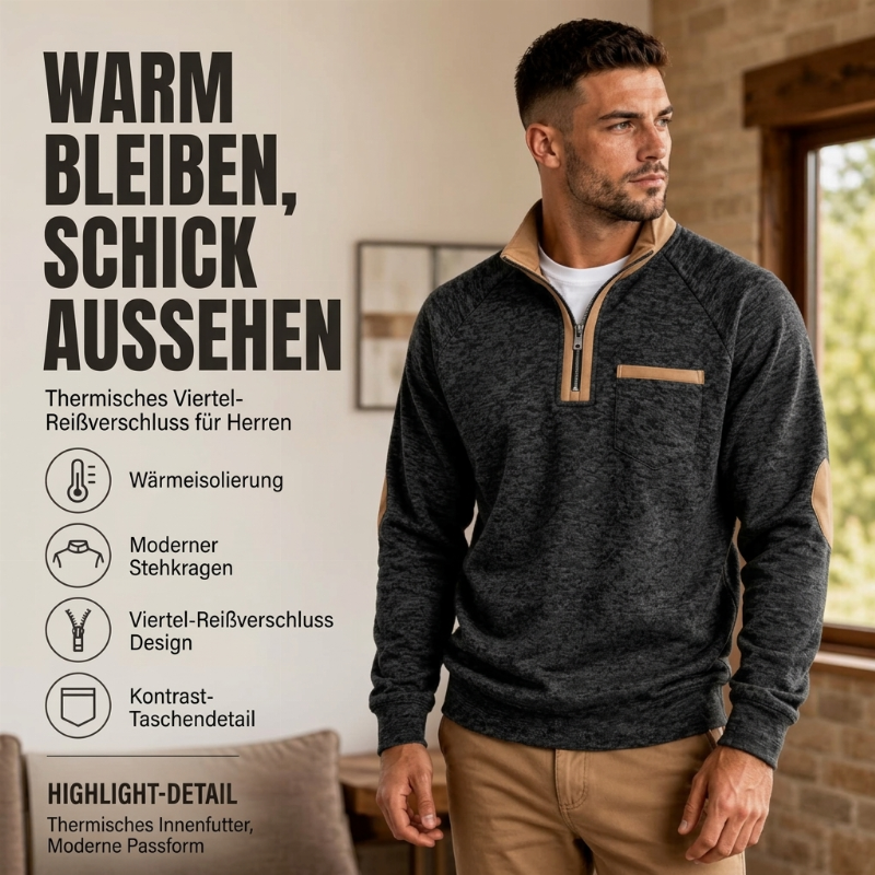 📢📢50%Rabatt!!!🎉✨Herren-Pullover mit Viertelreißverschluss und warmer Fütterung