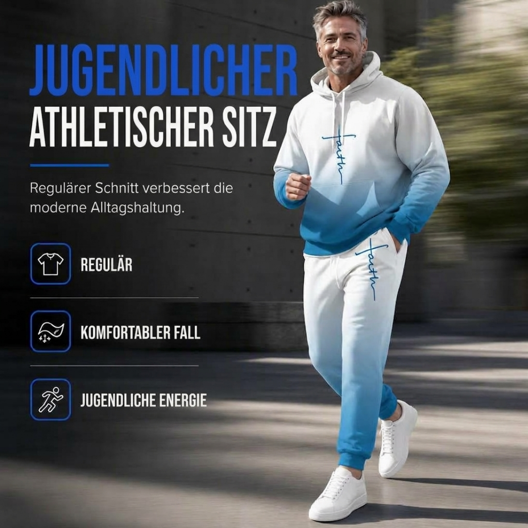 📢🎉50%Rabatt!!!🛍️✨Herren 3D-Digitaldruck Langarm-Kapuzenpullover und Hosen Set, lockerer Trainingsanzug für Frühling und Herbst