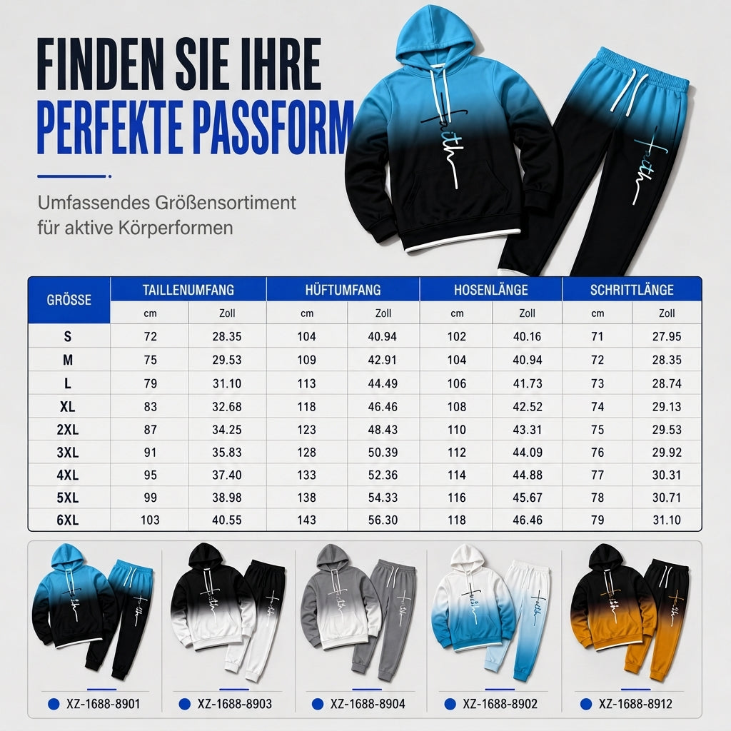📢🎉50%Rabatt!!!🛍️✨Herren 3D-Digitaldruck Langarm-Kapuzenpullover und Hosen Set, lockerer Trainingsanzug für Frühling und Herbst