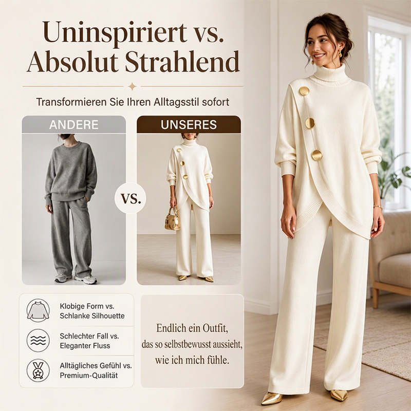 📢🎉50%Rabatt!!!🛍️✨Elegantes Rollkragenpullover- und Weite-Hosen-Set für Damen