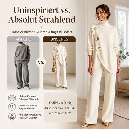 📢🎉50%Rabatt!!!🛍️✨Elegantes Rollkragenpullover- und Weite-Hosen-Set für Damen