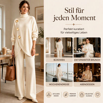📢🎉50%Rabatt!!!🛍️✨Elegantes Rollkragenpullover- und Weite-Hosen-Set für Damen