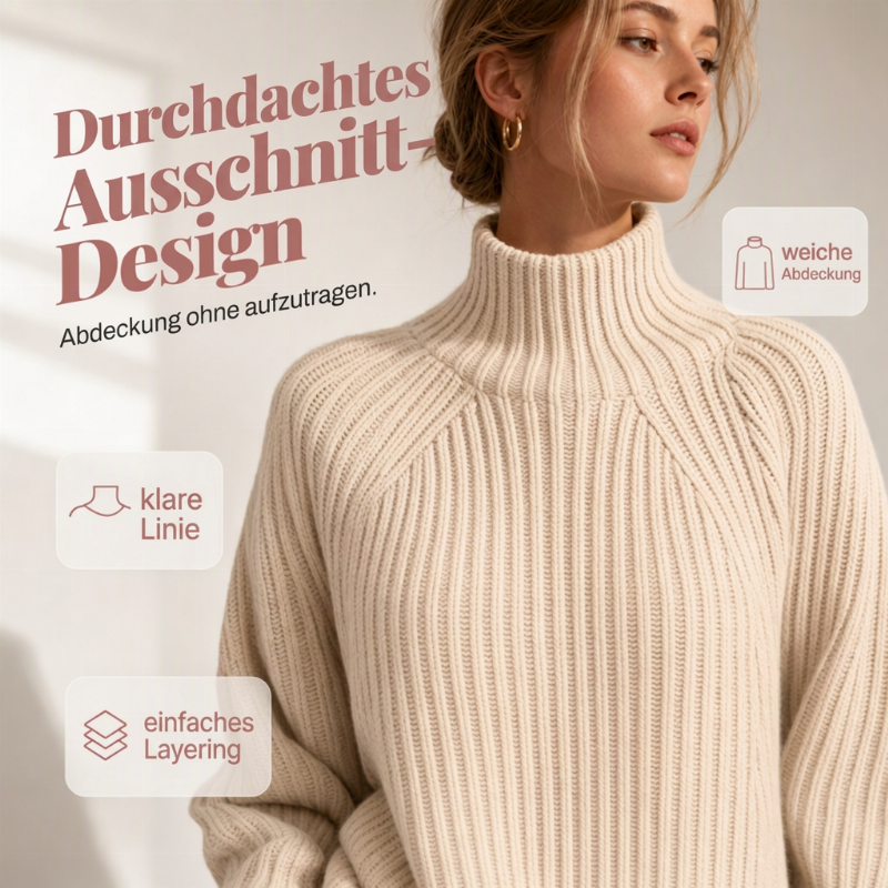 👥 Über 80.000 Käufer haben bereits zugeschlagen! Bequemes Rollkragen-Strickkleid für Damen