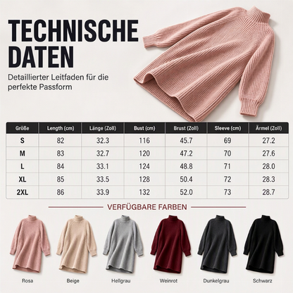 👥 Über 80.000 Käufer haben bereits zugeschlagen! Bequemes Rollkragen-Strickkleid für Damen