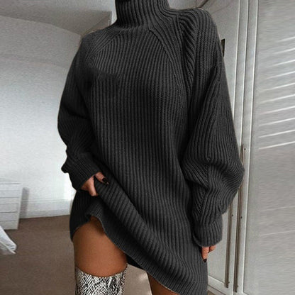 👥 Über 80.000 Käufer haben bereits zugeschlagen! Bequemes Rollkragen-Strickkleid für Damen