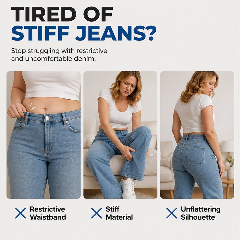 💎✨ Jetzt im Trend – Damen Weitbein-Jeans mit Kordelzug – stylisch