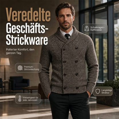 📢🎉50%Rabatt!!!🛍️✨Herren-Strickcardigan mit Schalkragen und doppelreihiger Knopfleiste