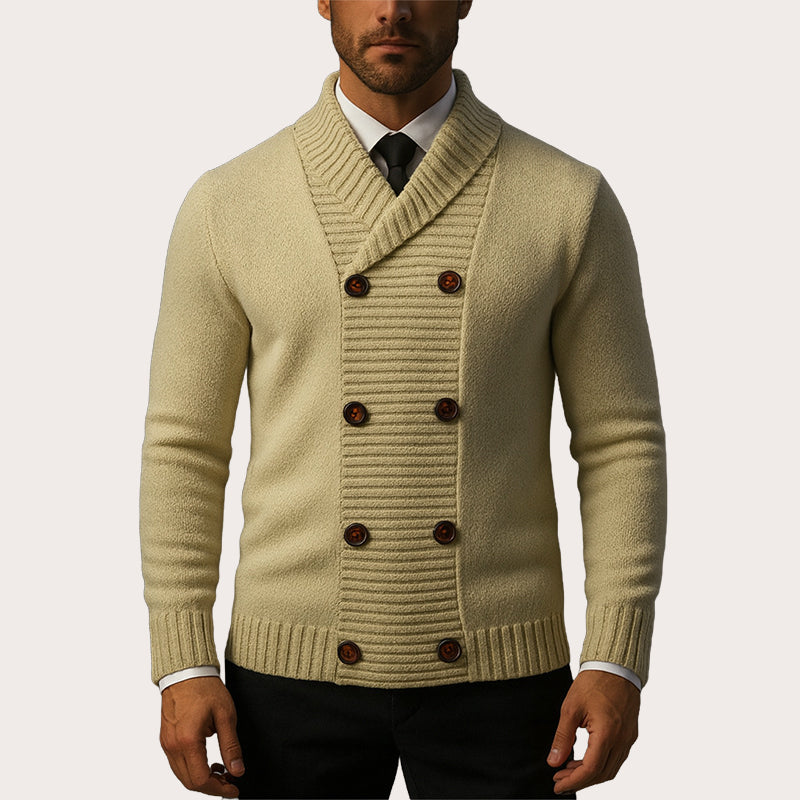 📢🎉50%Rabatt!!!🛍️✨Herren-Strickcardigan mit Schalkragen und doppelreihiger Knopfleiste