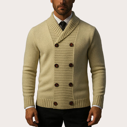 📢🎉50%Rabatt!!!🛍️✨Herren-Strickcardigan mit Schalkragen und doppelreihiger Knopfleiste